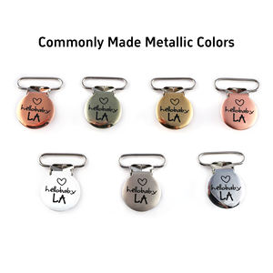 Toptan bebek güvenli Metal emzik klip kişiselleştirilmiş özel Logo BPA ücretsiz paslanmaz çelik askı klip için 0-12 ay 1-2 - Product Image 2