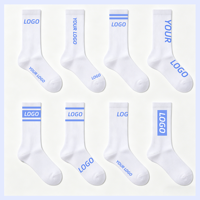 Chaussettes en coton colorées respirantes tricotées avec logo personnalisé imprimé numériquement – Cadeau d'automne pour les fêtes – Chaussettes pour le corps/le poignet – Usage quotidien