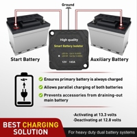Isolateur de batterie intelligent étanche 12V 140AMP, Relais sensible à la tension VSR, Interrupteur de déconnexion double batterie pour camion, camping-car, bateau, voiture