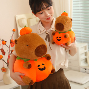 Jouet en peluche capybara citrouille d'Halloween mignon, super doux, doublure en maille, <span class=keywords><strong>coussin</strong></span> de sommeil, cadeau - Product Image 4