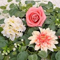 Guirlande de roses artificielles en soie Floson et gypsophile, fleurs douces et imperméables, décoration de mariage durable pour chemin de table