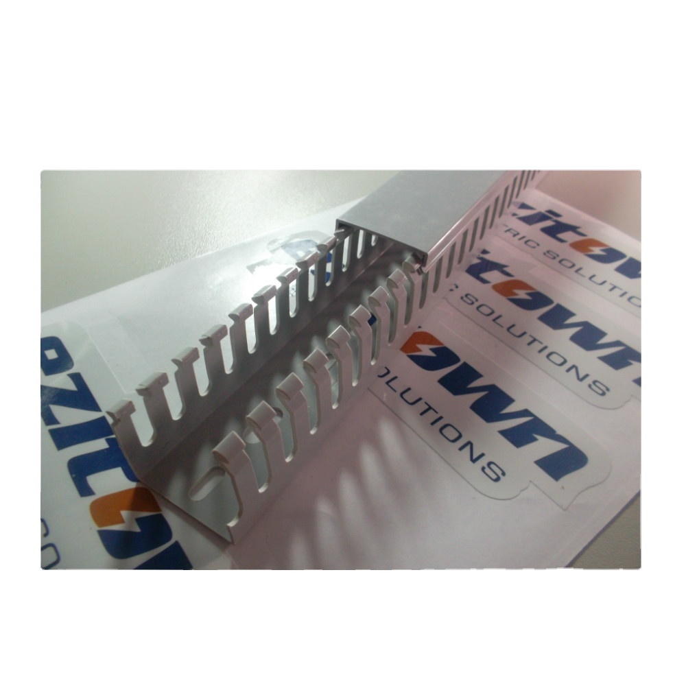 Ezitown, используемых в повседневной жизни, декоративные серый цвет 2 м Индивидуальный размер ПВХ щелевые кабельный канал доказательства пожара короб для прокладки кабеля крышка