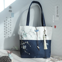 2025 nouvelle mode littéraire rétro sac à main toile Style chinois coton toile épaule sac à main sacs fourre-tout