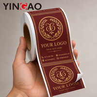 Étiquette personnalisée pour shampoing en rouleau, autocollant vinyle imperméable rouge bordeaux avec dorure à chaud, pour savon liquide, lotion, autocollants de salle de bain, logo