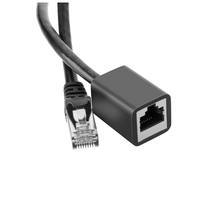 Cat5e RJ45 Ungeschirmter Twisted-Pair-Ethernet-Koppler, Panelmontage-Netzwerkanschluss, Verlängerungskabel mit Zugentlastung, Massivkupfer 8P8C