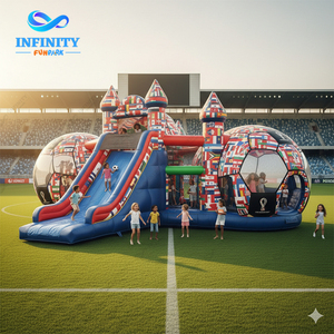 Château gonflable à thème Coupe de football en bâche PVC avec toboggan pour enfants, idéal pour <span class=keywords><strong>la</strong></span> <span class=keywords><strong>location</strong></span> événementielle - Product Image 3