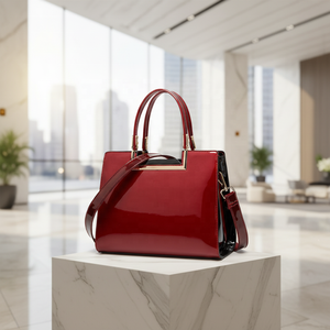 Nouveau Sac à Main Tendance 2026 pour Femme <span class=keywords><strong>en</strong></span> Similicuir Verni Brillant, Sac Fourre-tout de Luxe à Poignée Supérieure et Bandoulière - Product Image 1
