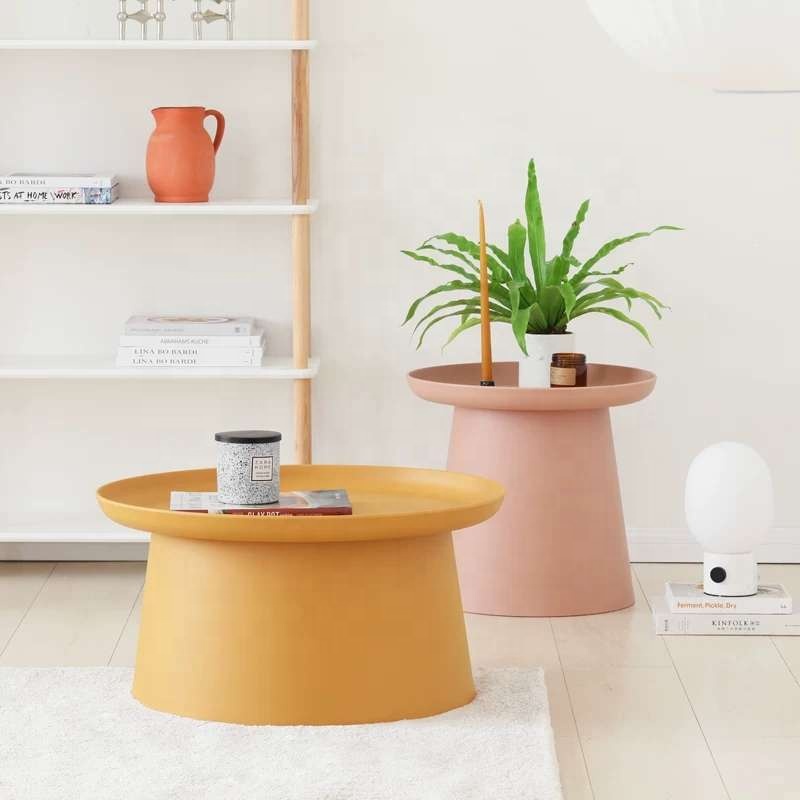 Цилиндр с защитой от УФ-лучей для улицы, комнатный, домашний, гостиная, полипропиленовый пластиковый верхний круглый кофейный столик, центральный столик