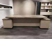 Bureau de direction moderne haut de gamme en forme de L, panneau en bois massif, durable et écologique, tiroir de rangement, usage commercial