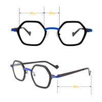 Gafas Ópticas Retro Vintage de Alta Calidad, Hechas a Mano, Montura de Acetato y Metal Mixto con Colores Brillantes, Unisex