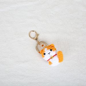 Porte-clés chat en fil tricoté doux avec petite clochette, breloque chaton amigurumi faite main, décoration de <span class=keywords><strong>sac</strong></span> au crochet pour filles, amies, cadeau de vacances - Product Image 5