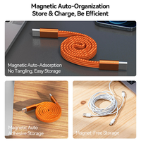 Cable Magnético Tipo C de 240W al por Mayor OEM, Cable de Datos USB C de Carga Rápida de 3 pies, 6 pies y 10 pies para Teléfono, Tableta y Portátil, Kit de Cable Plano USB