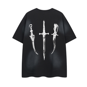 Ropa para <span class=keywords><strong>Hombre</strong></span> - Camiseta de Manga Corta de Alta Calidad con Estampado de Personajes de Dibujos Animados de Estilo Decadente Americano y Temática Oscura - Product Image 2