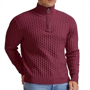 Men's Quarter <b>Zip</b> Long Sleeve Solid Knitted Casual <b>Shirt</b> Stand Collar Breathable Quick Dry Polyester/Cotton Autumn Wear - Product Image 1