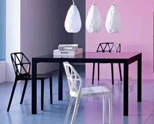 Прямая Продажа с фабрики мебель для дома Наружный Стеклянный Стол из ротанга для ресторана, кафе, кухни, 120*80 см, стеклянные обеденные столы