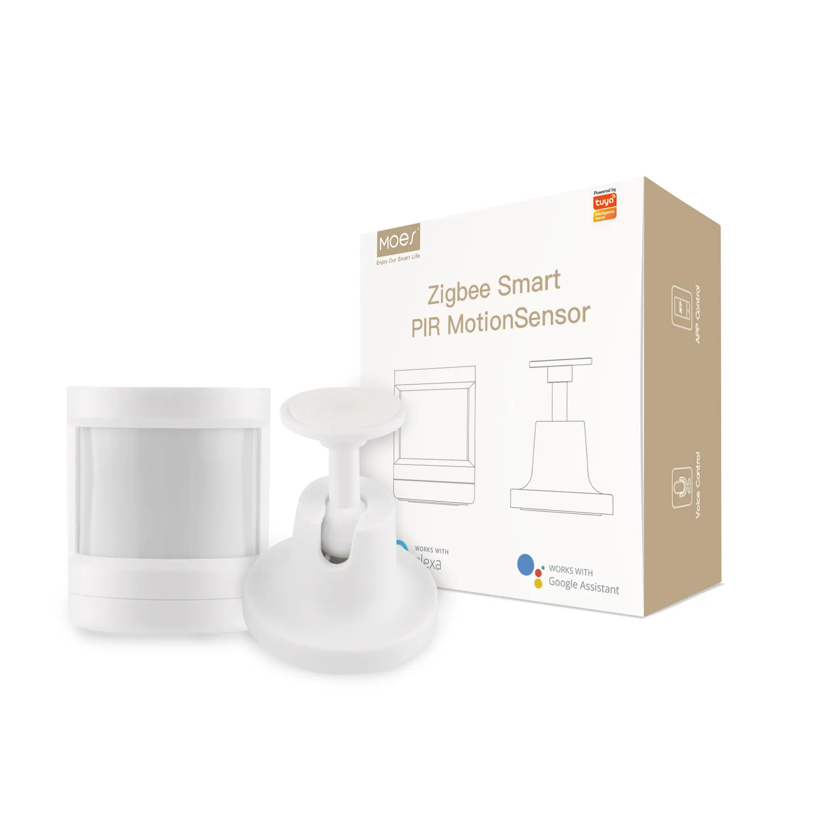 Customized ZigBee PIR Motion Sensor Human Detector with Foot Stand Smart Life Tuya App Control Smart Home Alarm System