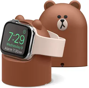 Venta al por mayor bajo precio de escritorio Smartwatch base de carga de silicona reloj soporte para Iwatch Apple Watch cargador magnético