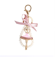 Porte-clés de luxe danseuse de ballet, breloque de sac ballerine en strass, porte-clés en métal cristal, cadeau mode pour filles, porte-clés danse ballet