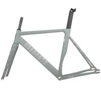 Kit Cadre Vélo Fixie SEABOARD FA03 en Aluminium Aérodynamique avec Fourche et Tige de Selle