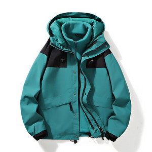 3 In 1 Fleece Lined Windbreaker Jacket Unisex Windproof Workwear Uniforms With Embroidery Custom Logo Printing - Product Image 2