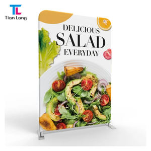 TianLang Trade Show Tension Fabric Photo Booth Impresión a doble cara Publicidad portátil Fondos de forma curva con luz LED - Product Image 3