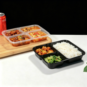 Lonchera Bento Ecológica <span class=keywords><strong>a</strong></span> Prueba de Fugas con 3/4 Compartimentos, Contenedor Desechable de Plástico PP de Grado Alimenticio para Comida para Llevar - Product Image 2