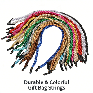 เชือกไนลอนแบบเป็นมิตรต่อสิ่งแวดล้อมสำหรับขายส่ง พร้อมหูจับแบบเกลียว ความยาว 38 ซม. ปลายพลาสติกขนาด 5 มม. สายรัดแบบเว็บบิ้ง ริบบิ้นสำหรับถือถุงของขวัญ - Product Image 1