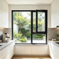 Ventana Abatible de Aluminio a Medida con Doble Acristalamiento Templado y Recubrimiento en Polvo para Proyectos