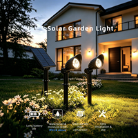 Lampe de jardin solaire LED extérieure IP65 de haute qualité, résistante à l'eau, rechargeable, projecteur pour pelouse et aménagement paysager