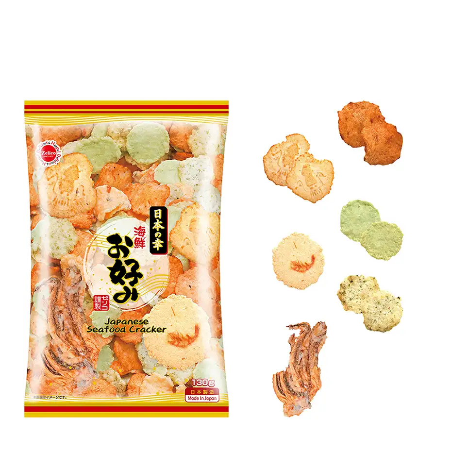 Jepang KAISEN OKONOMI 130G, Kerupuk Hewan Camilan Nasi Makanan Laut