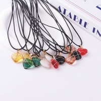 Kalung Liontin Hati Berliku Batu Kristal Rose Quartz Opal Modis Rantai Emas Pesona Hati Batu Alam yang Lucu