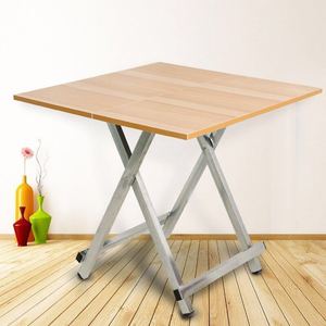 Folding Dining <b>Table</b> Metal Legs Rectangle Foldable Portable <b>Small</b> Apartment <b>Desk</b> Home Use - Product Image 4