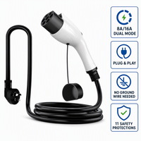 Chargeur EV portable GB/T 3,5 kW 7 kW à courant réglable, câble de charge EVSE étanche IP67 pour BYD Wuling