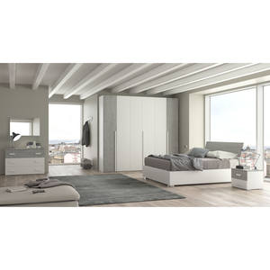 Ensemble de chambre complet, modèle MILA, blanc, frêne et béton - Product Image 1