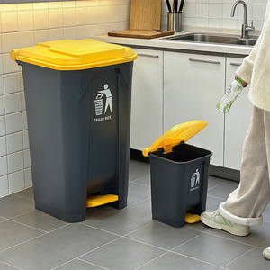 Outdoor Foot Operated Trash Can Rectangular Plastic Pedal <b>Bin</b> Indoor Outdoor Use Large Capacity Kitchen Waste <b>Bins</b> - Product Image 3