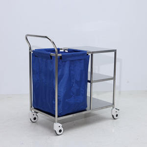 EM-ET138 स्टेनलेस स्टील अस्पताल लिनन ट्रॉली चिकित्सा अपशिष्ट ट्रॉली गंदे लिनन ट्रॉली गाड़ी - Product Image 4