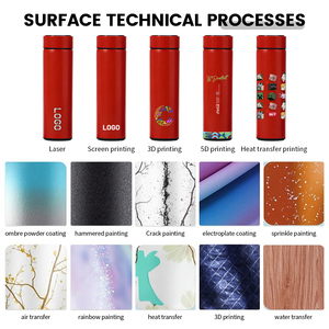 Bouteille d'eau intelligente en acier inoxydable écologique de 500 ml avec affichage de la température et couvercle LED, gobelet pour cadeaux d'affaires - Product Image 4