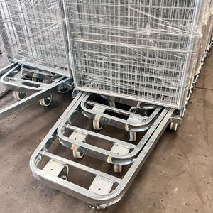 500kg Heavy Duty Supermarché Galvanisé 4 Faces Pliable En Métal Rouleau Cage Chariot Entreposage Blanchisserie Chariot Cage - Product Image 4