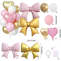 Set Balon Foil Aluminium Bentuk Hati Matte Grosir untuk Dekorasi Pesta Ulang Tahun, Baby Shower, dan Acara Pernikahan