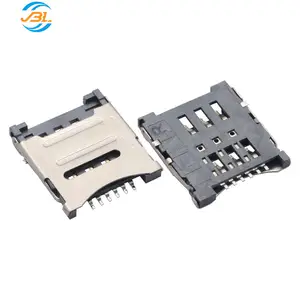 The clamshell-type electronic device SIM 6P Card Socket Rohs 6 Pin H1.8 Micro SIM card Holder SMD Connector P/N402013062