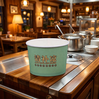 ZJPACK Bols à soupe en papier kraft biodégradable de qualité alimentaire à paroi simple, imprimés sur mesure, écologiques, jetables, avec couvercle pour plats à emporter