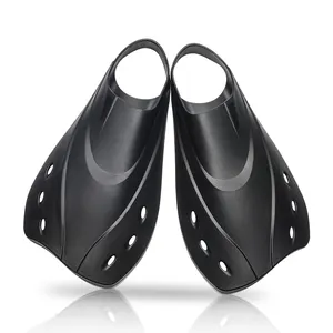 Unisex Adult Powerfin Pro Swim Training Fins Men and Women Silicone Short Blade Flippers Left-Right Custom Design