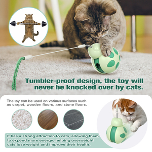 ZMaker New Cat Leaky Food Toys Giratorio <span class=keywords><strong>Catnip</strong></span> Top Feather Balance Car Beetle Cat Juguete interactivo - Product Image 5