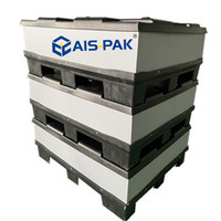 Conteneur d'expédition pliable intelligent en plastique, boîte de stockage, palette de manutention, paquets de manchons méga