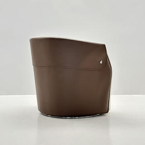 <b>Light</b> Luxury Leather Minimalist Tufted Swivel Chair with Metal Legs-Home & Office Living Room Furniture Single Sofa Chair - Product Image 5