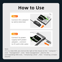 2-in-1 SATA 3 ke USB 3.0 Adapter 5Gbps 2.5 "3.5 \" Hard Disk Converter Gratis plastik HDD kandang & USB kabel alat desain
