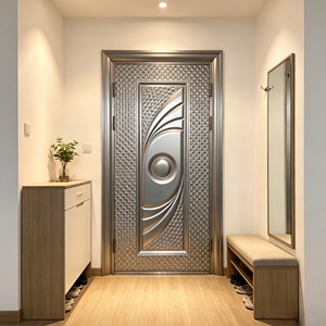 Porte décorative en acier embossé, vente en gros d'usine, tôle métallique embossée antirouille pour porte d'entrée extérieure sécurisée - Product Image 2