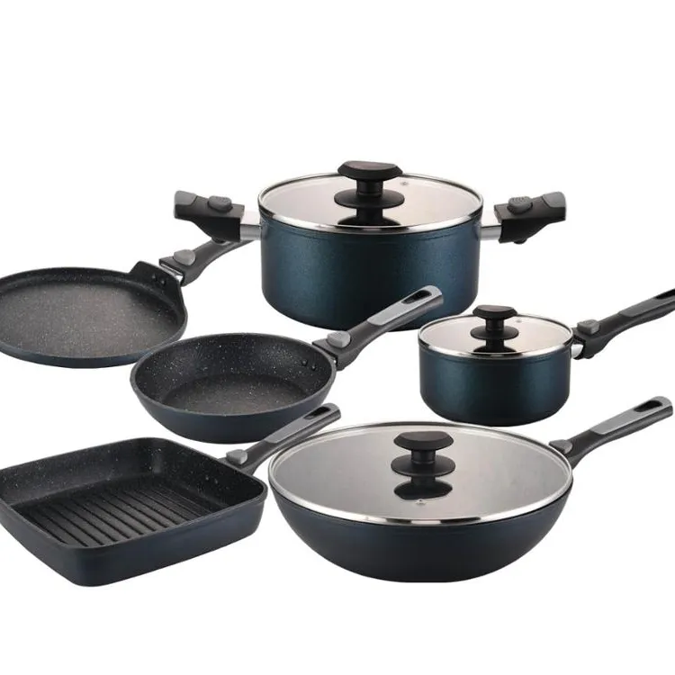 Có Thể Tháo Rời Euro Royal Series Non Stick Cookware Thiết Kế Mới Có Thể Tháo Rời Xử Lý