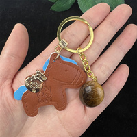 Porte-clés en cristal populaire, artisanat en cristal, devenir riche, porte-clés en quartz pour l'année du cheval, cadeau