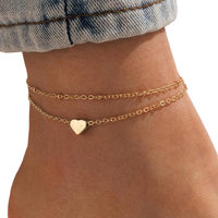Chevillère Bowei en argent sterling S925, chaîne double couche, pendentif en forme de cœur pour femme